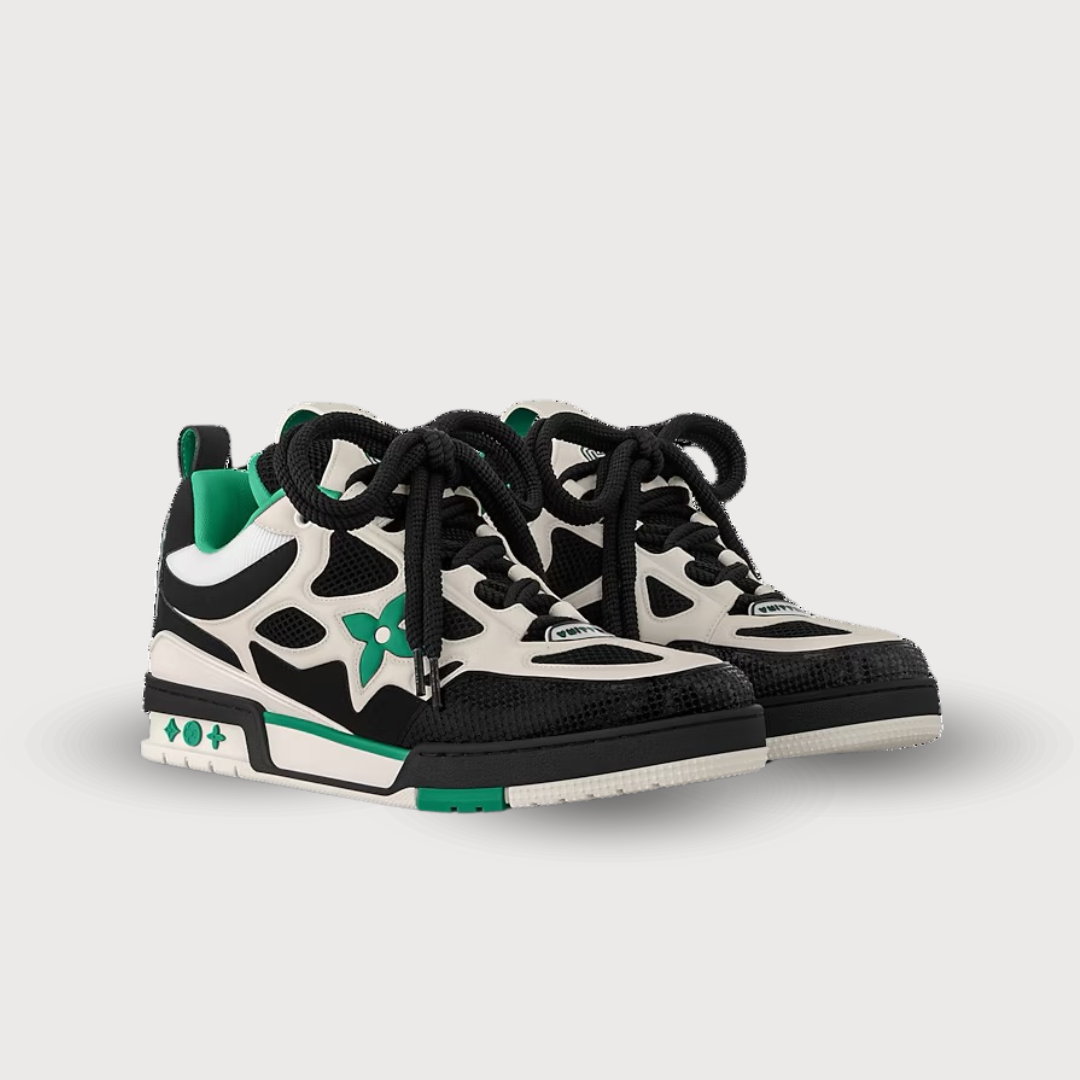 LOUIS VUITTON  Skate Sneaker Shoes MEN - Negro, Blanco y Verde